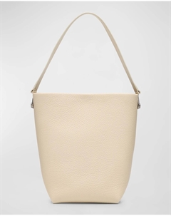 Маленькая объемная сумка-тоут с крючком размера N/S, золотого цвета из роскошной зернистой телячьей кожи, слоновая кость The row