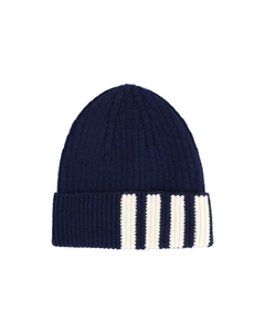 Темно-синяя ребристая кашемировая шапка Thom browne