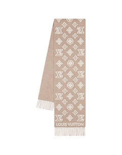 Кашемировый вязаный шарф женский светло-коричневый, Light Brown Louis vuitton