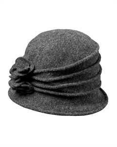 Женская вязаная шерстяная шляпа-клош с цветком, серый Dorfman pacific