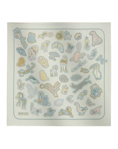 HERMES Шёлковый шарф унисекс зелёный, Green Hermès