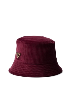 Вельветовая панама, красный Prada