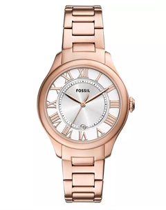 Женские часы Gilmore Three-Hand Date с двухцветным корпусом из нержавеющей стали, 38 мм, розовый Fossil