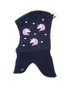 Балаклава для девочки жаккардовая шапка-единорог, мультиколор Maximo
