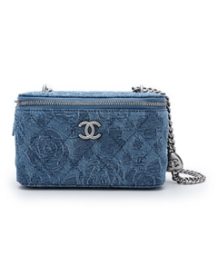Кожаная джинсовая коробочная сумка косметичка через плечо кроссбоди для женщин в стиле трумпи вымытый синий Chanel