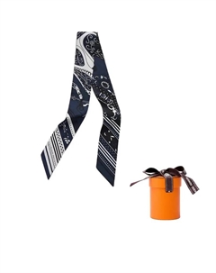 HERMES Шёлковый шарф Mulberry Silk женский морской синий, Marine Blue Hermès