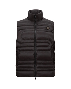 Пуховик жилет с молнией, Black Moncler
