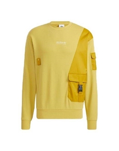 Худи Men's originals Contrasting Colors Big Pocket Splicing Knit Sports Round Neck Pullover Yellow HC0368 Adidas