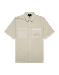 Хлопковая рубашка с короткими рукавами - бежевая Represent