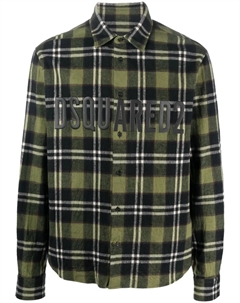 Рубашка из фланели с клетчатым принтом, зеленый Dsquared2
