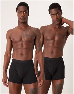 Капсульная коллекция, 2 пары боксеров черного цвета Asos design