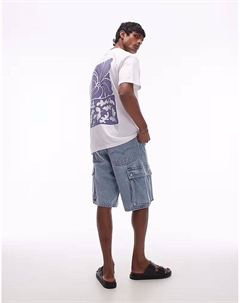 - Футболка с короткими рукавами белого цвета с графическим принтом гибискуса Rvca