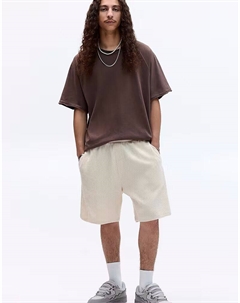 Шорты-бермуды из вафельной трикотажной ткани кремового цвета Pull & bear
