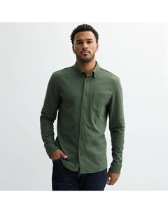 Мужская рубашка пике с длинным рукавом и застежкой на пуговицы, зеленый Sonoma goods for life