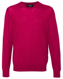 Джемпер тонкой вязки с логотипом, красный Dsquared2