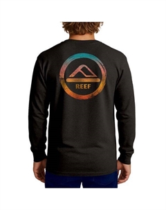 Мужская футболка Hanford с длинным рукавом и принтом, черный Reef