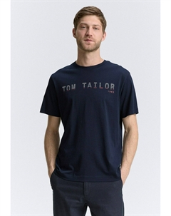 Футболка с принтом MIT LOGO, темно-синий Tom tailor