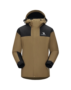 Ветровка мужская непромокаемая, Papaya Brown/Phantom Black Camel