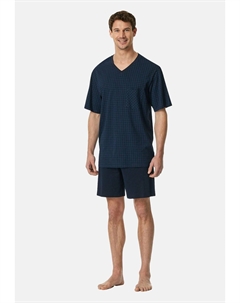 Пижама KURZ V-AUSSCHNITT CASUAL ESSENTIALS SET - Pyjama set, темно-синий Schiesser