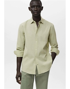 Рубашка GESTREIFTES REGULAR FIT- MIT TEXTUR, светло-зеленый Mango