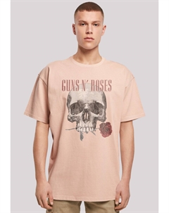 Футболка с принтом GUNS 'N' ROSES FLOWER SKULL ROCK MUSIK, светло-розовый F4nt4stic