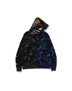 Футболка Bape Color Camo Separate Shark Full Zip Hoodie, сине-фиолетовый мультиколор NYS A bathing ape®