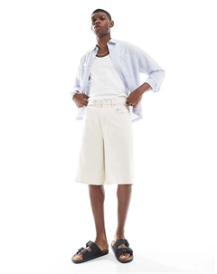 Длинные джинсовые шорты мешковатого кроя цвета экрю Only & sons