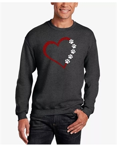 Мужской свитшот с принтом Meow Heart Word Art, серый La pop art