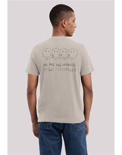 Футболка с принтом SMILEY ORIGINALS WE ARE ALL UNIQUE, песочный F4nt4stic