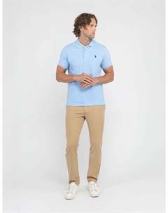 Футболка-поло U.S. Polo Assn Slim Fit Solid Pique, голубой U.s. polo assn.