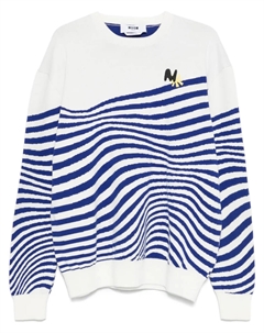 Свитер с круглым вырезом, белый Msgm