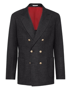 Двубортный пиджак, серый Brunello cucinelli