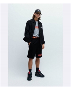 Футболка мужская с контрастной надписью, серый Hugo