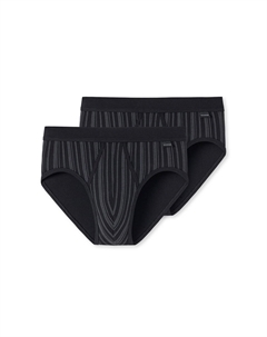 Трусы / трусы в наборе из 2 шт. Original Classics в тонкую рубчику, черный Schiesser