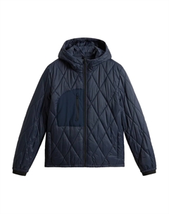 Стеганая куртка с капюшоном, синий Woolrich