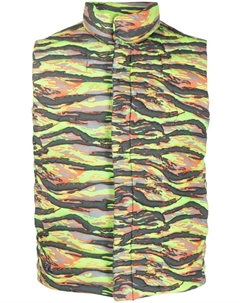 Дутый жилет с камуфляжным принтом, зеленый Erl