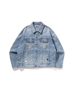 Джинсовая куртка с монограммой, Blue BLX A bathing ape®