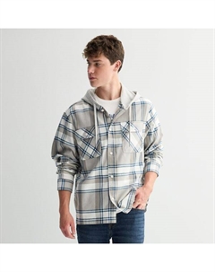 Мужская фланелевая рубашка с капюшоном, цвет tofu Trinity coast