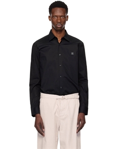 Облегающая эластичная рубашка с логотипом Stacked, черный Hugo