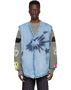 Синий джинсовый жилет We11done