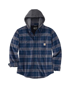 Прочная флисовая толстовка с капюшоном и клетчатым подкладом, Marine Blue Carhartt
