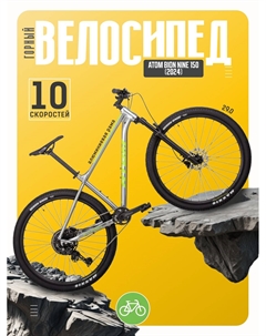 Горный велосипед Bion Nine 150, год 2024, цвет Серый-Зеленый, ростовка 18.5 Atom