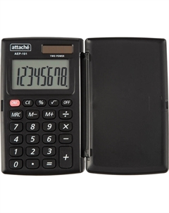 Калькулятор карманный AEP-101 8-разрядный черный 104x63x11 мм Attache