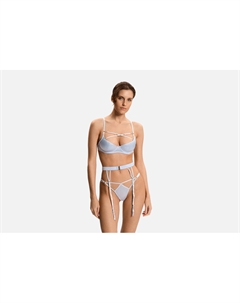 Стринги-бразильяно с поясом для чулок Kilian светло-серые XS мл Infinity lingerie