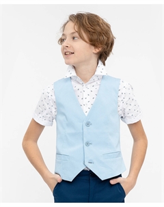 Голубой нарядный жилет Button blue