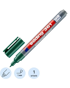 Маркер для белых досок 361/4 зеленый круглый наконечник (толщина линии 1 мм) Edding