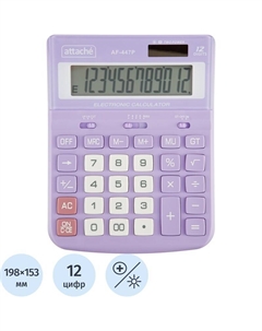 Калькулятор настольный AF-447P 12-разрядный фиолетовый/белый 198x153x42 мм Attache