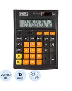 Калькулятор настольный AF-446BO 12-разрядный черный/оранжевый 203x153x48 мм Attache