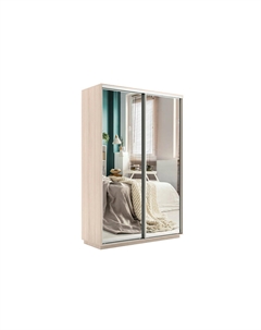 Шкаф-купе Экспресс Дуо140 с зеркалом Дуб молочный Bravo