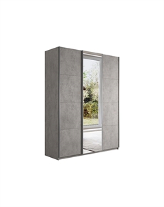 Шкаф-купе Прайм 3-х дверный (ЛДСП, Зеркало) Бетон 1800 Bravo